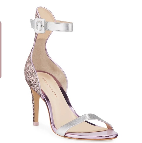 Sophia Webster -- Mid-Heel Glitter Sandals - Picture 1 of 4